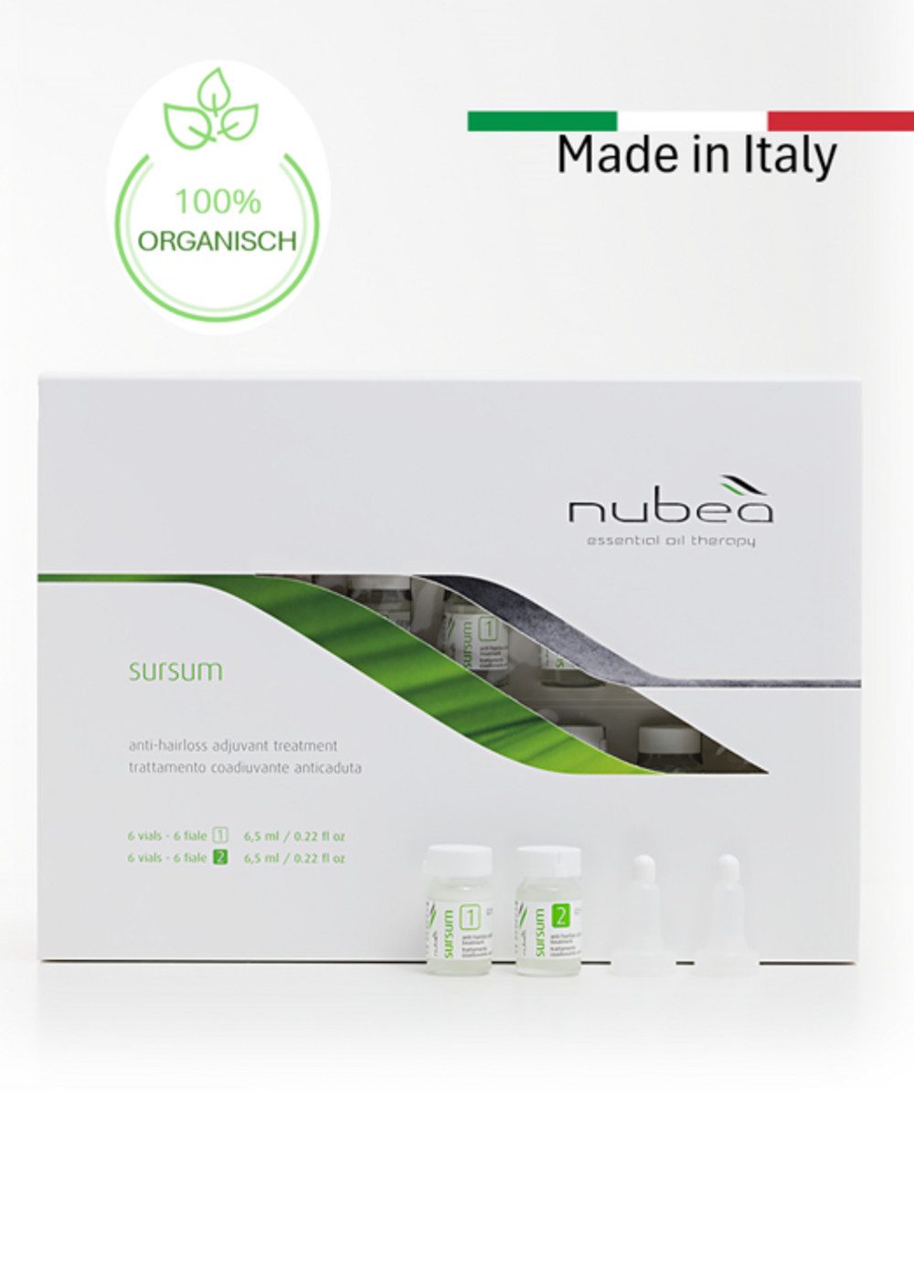 Nubeà Haarpflege-Set Anti-Haarausfall Set SURSUM, 12-tlg., Vegan, mit Serenoa Repens, gegen Haarausfall, begünstigt Wachstum