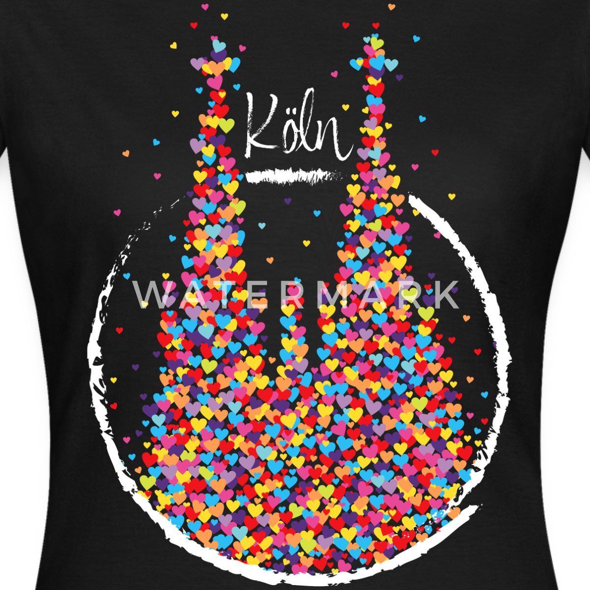 Spreadshirt T-Shirt Köln Kölner Dom Karneval Fasching Konfetti Frauen T-Shi günstig online kaufen