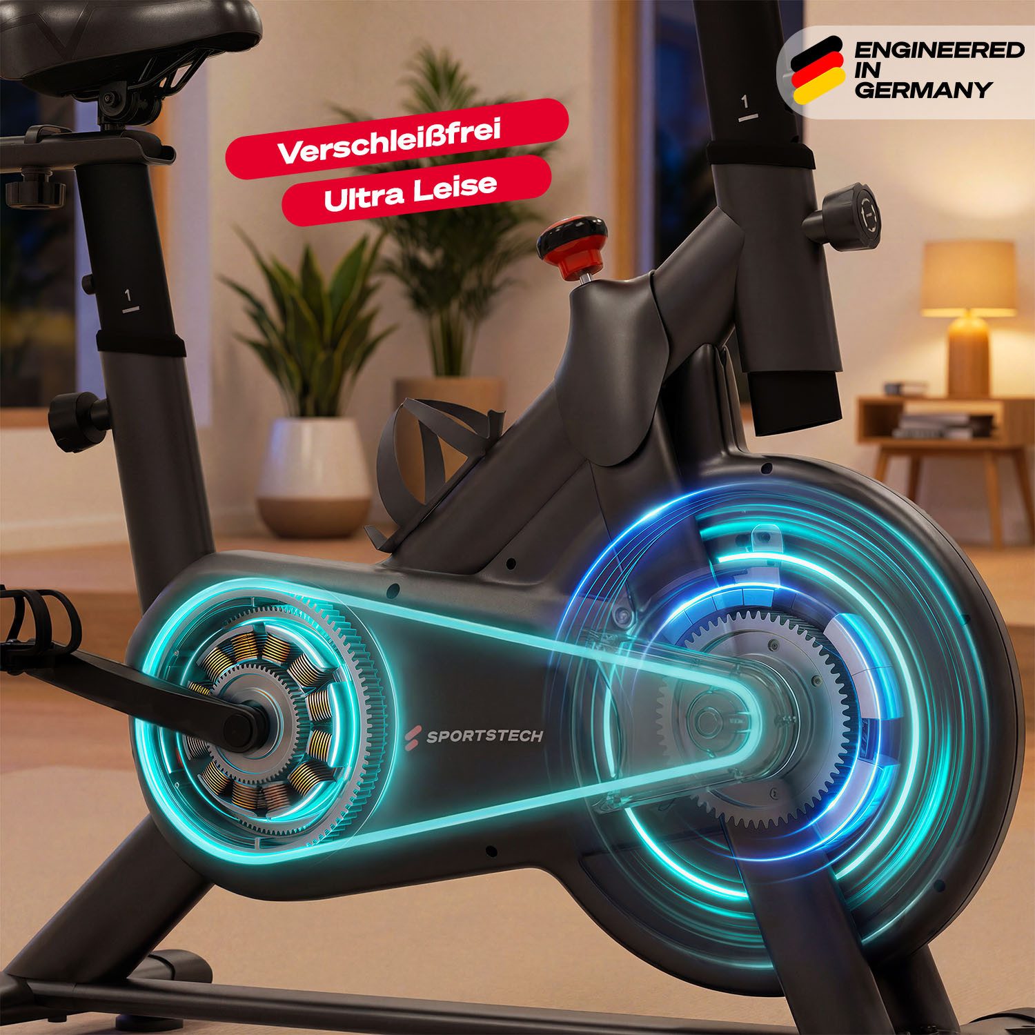 Sportstech Speedbike SX175, LED Knob-Display, Handpulssensoren, 4 kg Schwungrad