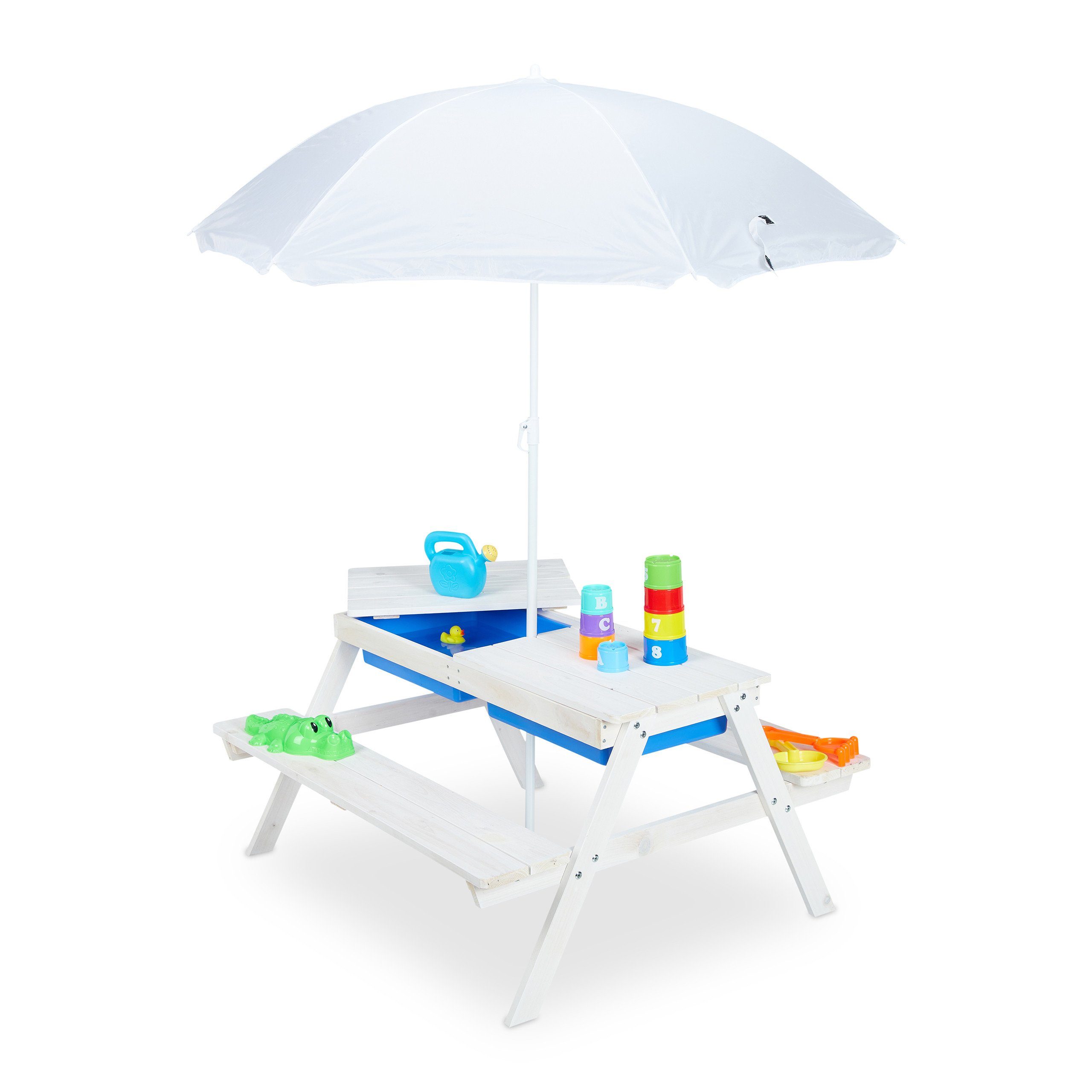 relaxdays Garten-Kindersitzgruppe Weiße Kindersitzgruppe Holz mit günstig online kaufen