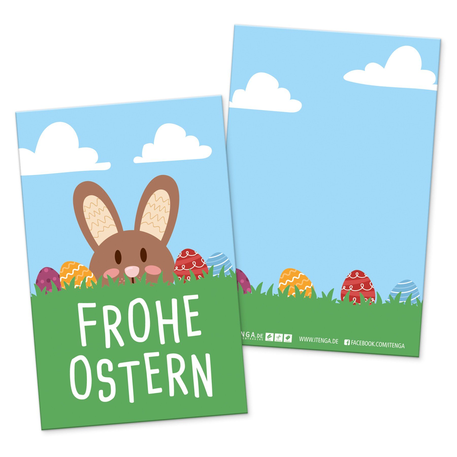 Visitenkartengr Geschenkekarten itenga Frohe in 24 x Grußkarten Hasenbande Ostern itenga