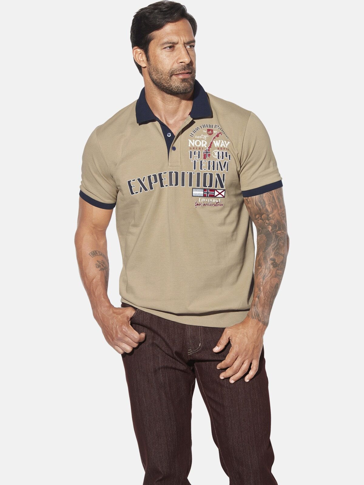 Jan Vanderstorm Poloshirt ERLING, Print mit günstig online kaufen