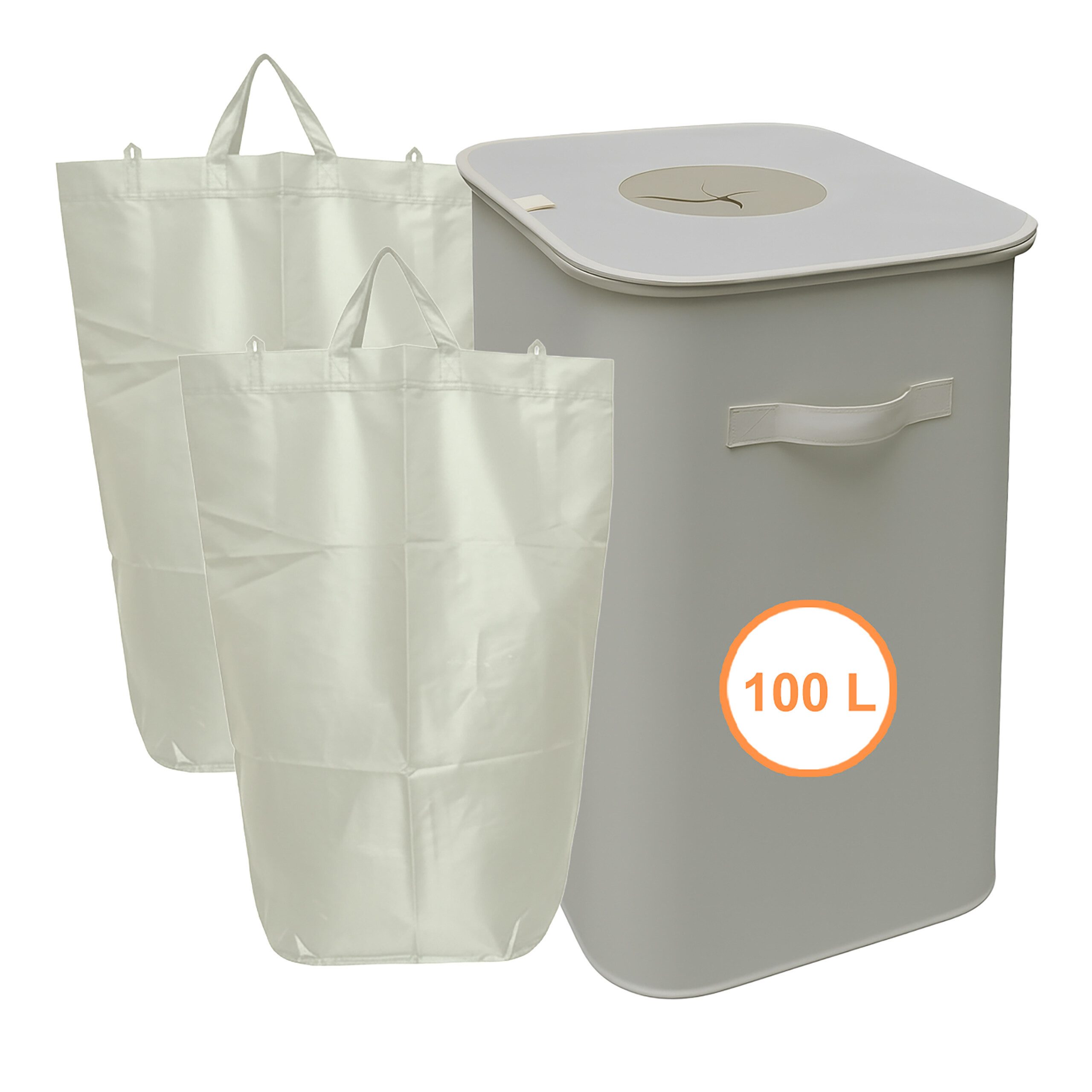 relaxdays Flaschensammler Pfandflaschen-Sammelbehälter 100 l, Beige