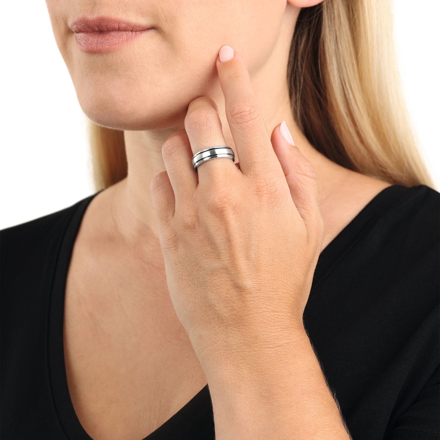 Amor Fingerring Amor Ring für Damen und Herren, Unisex, Edelstahl (Ring, 1-tlg)