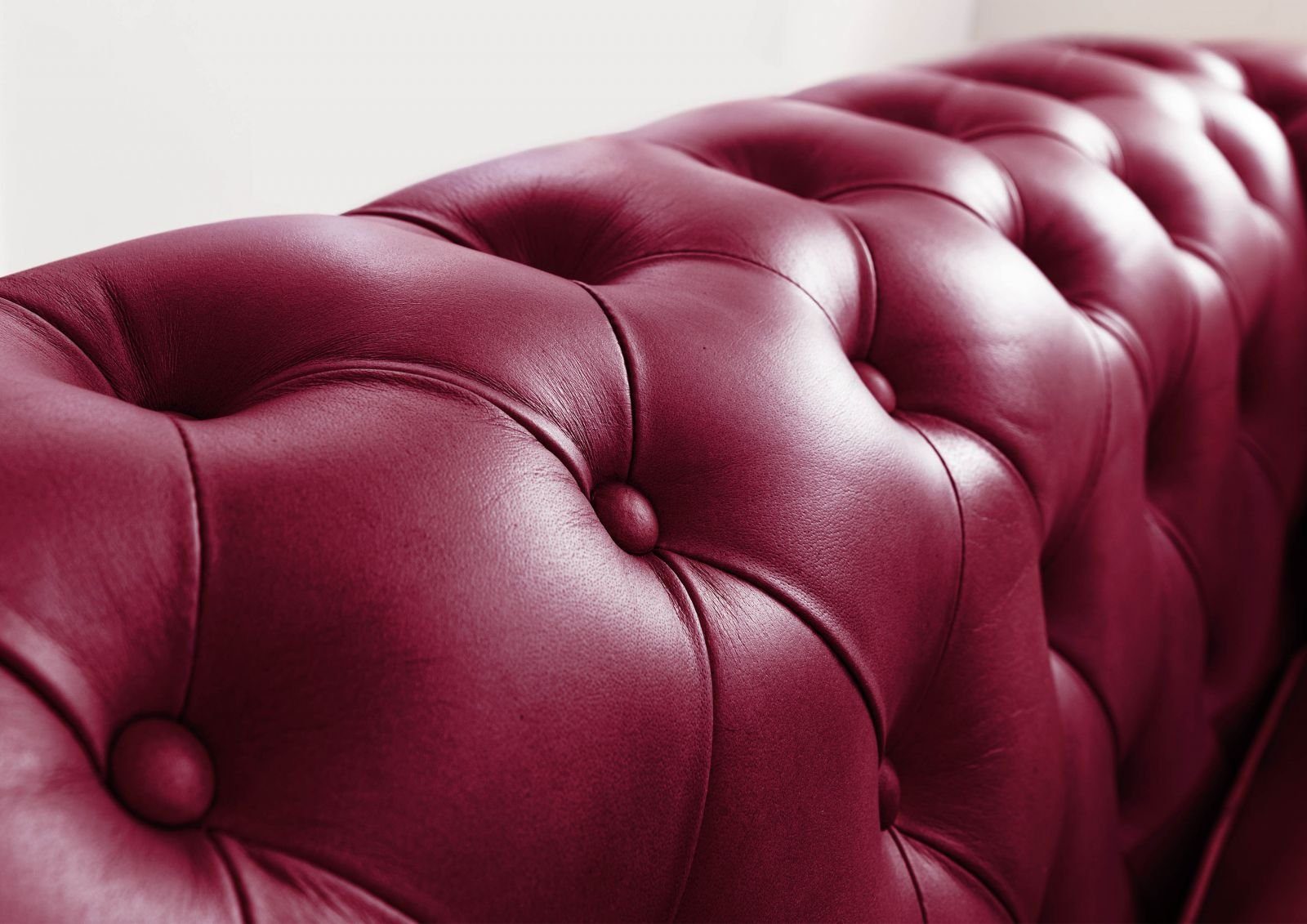 Massivmoebel24 Sofa CHESTERFIELD, Sofa 2-Sitzer Echtleder 158x82x75 rot CHESTERFIELD #402