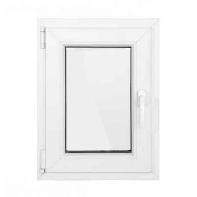 SN Deco Kellerfenster »Kellerfenster 1 Flügel 600x800 Dreh-Kipp 2-fach Verglasung weiß 70 mm Profil«, RC2 Sicherheitsbeschlag