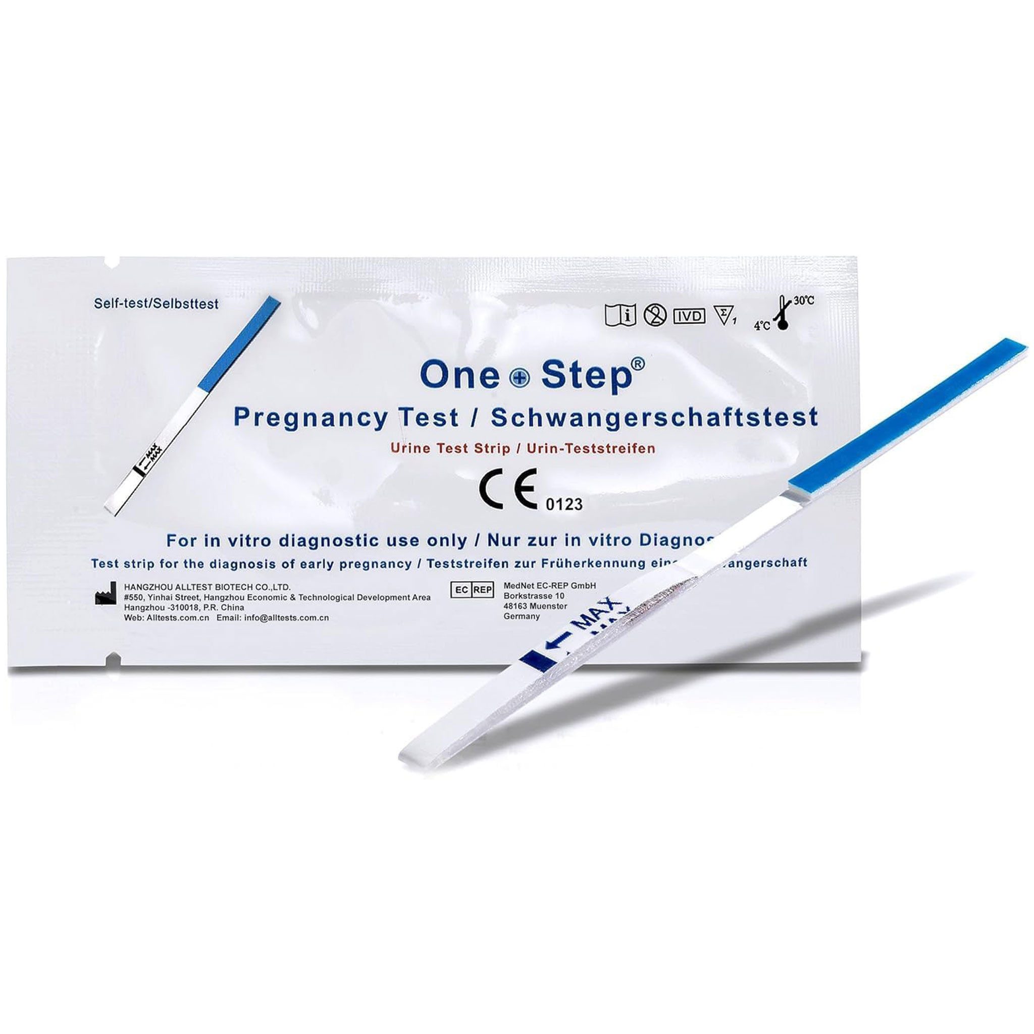 One+Step Schwangerschaftstest ultraempfindlicher Schwangerschaftstest Urintest – Frühtest 10 miu/ml, 10-tlg., Frühtest 10 miu/ml
