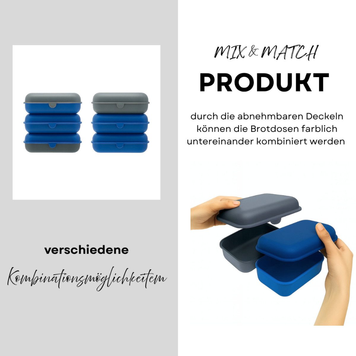 COFI 1453 Lunchbox Brotdosen 3er-Set Frühstücksbox spülmaschinenfest, stapelbar, 1000 ml, Kunststoff, (3-tlg., 3er Set), Made in Germany – Bild 2 von 5