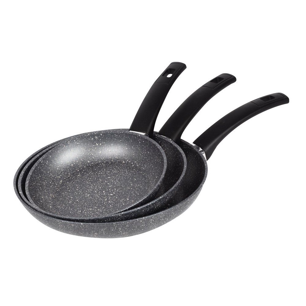 San Ignacio Pfannen-Set Bratpfannen-Set 20+24+28 cm BGEU-4286, Geschmiedetes Aluminium (3-tlg), Marmorierte Antihaftbeschichtung