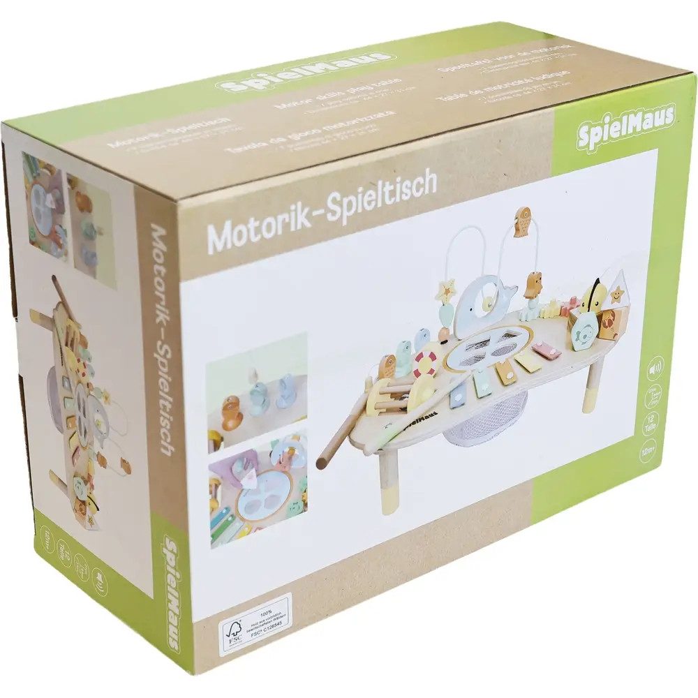 Vedes Greifspielzeug SpielMaus Holz Motorik-Spieltisch 44x27x31 cm