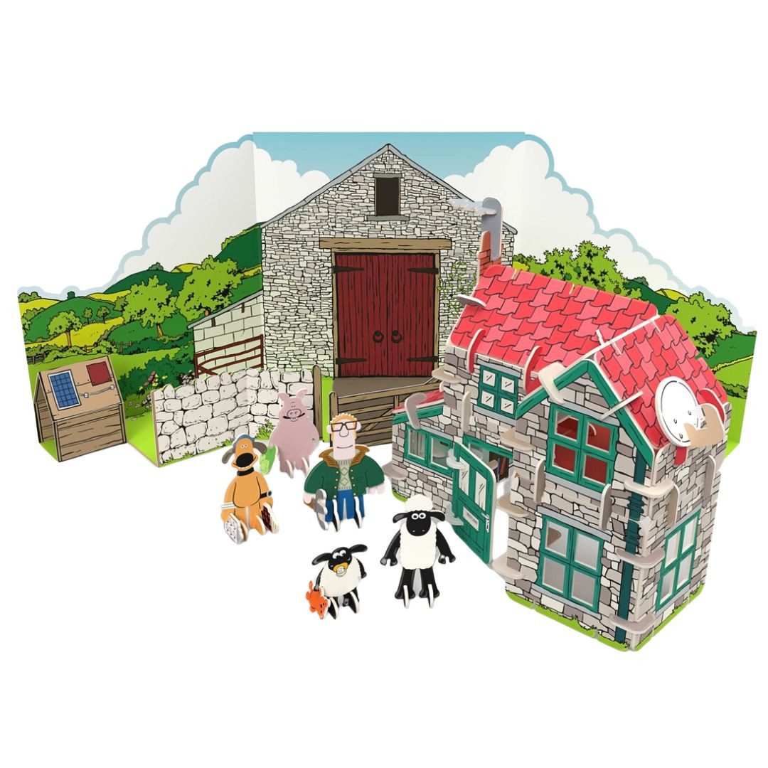 suebidou Spielset 'Shaun Das Schaf' 3D Bauset zertifiziertes Playboard Konstruktions-Spielset, nachhaltig, kreativ