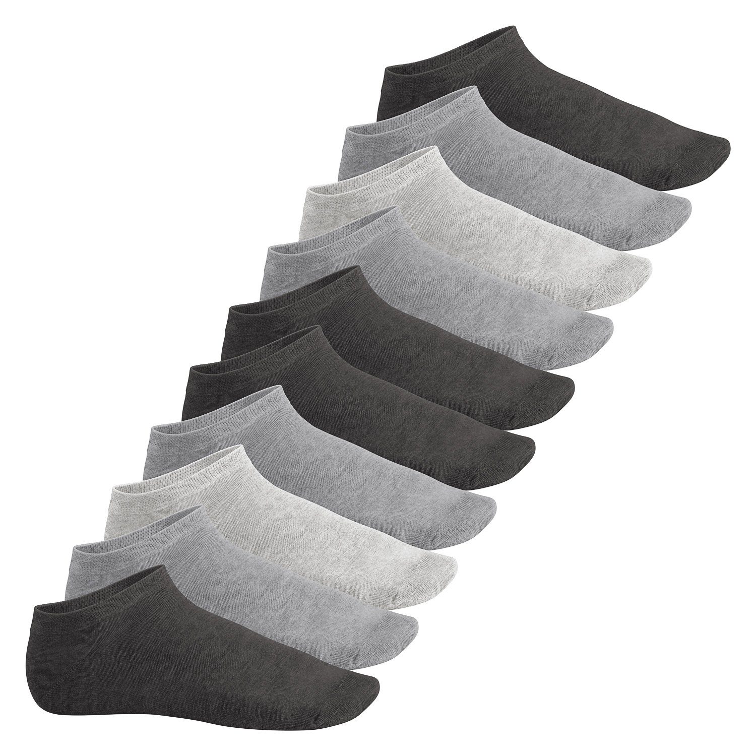 Footstar Füßlinge Sneak It! Damen & Herren Sneakersocken (10/20 Paar) kurze Socken Classic Grey