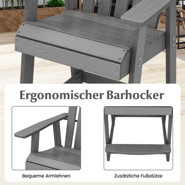 COSTWAY Gartenstuhl Adirondack Stuhl, Hochlehne mit Fußstütze