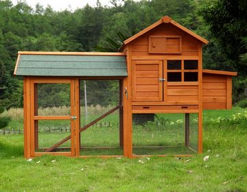 Zoopplier Hühnerstall Hühnerstall Hühnerhaus winterfest Nr.06 Collosus, wetterfest Hühnerkäfig Chickenhouse mit Freigehege für 2-4 Hühner