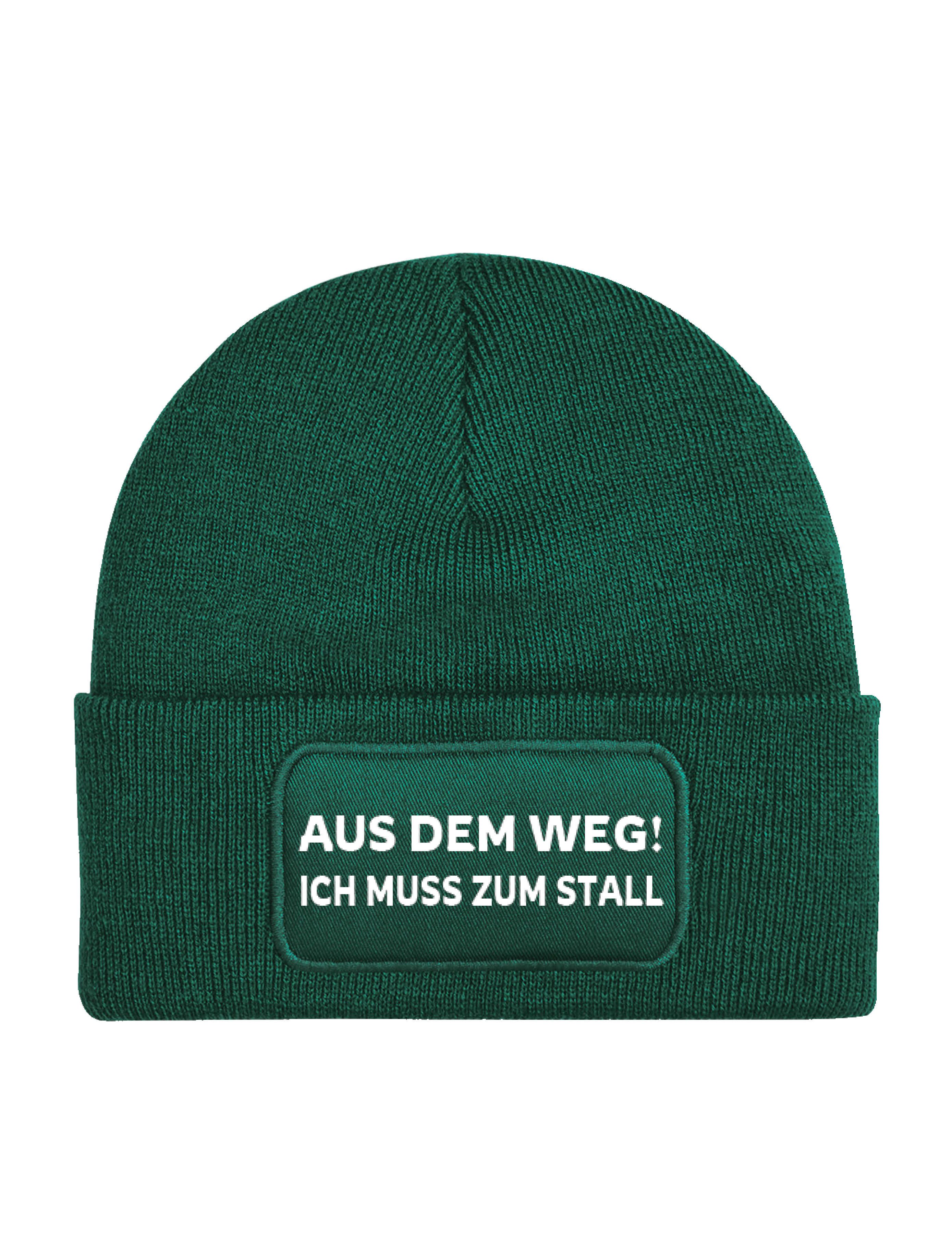 Beanie Aus dem Weg! Ich muss zum Stall Beanie Mütze Strickmütze Wintermütze