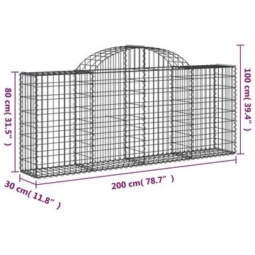 vidaXL Blumentopf Gabione mit Hochbogen 200x30x80/100 cm Verzinktes Eisen (1 St)