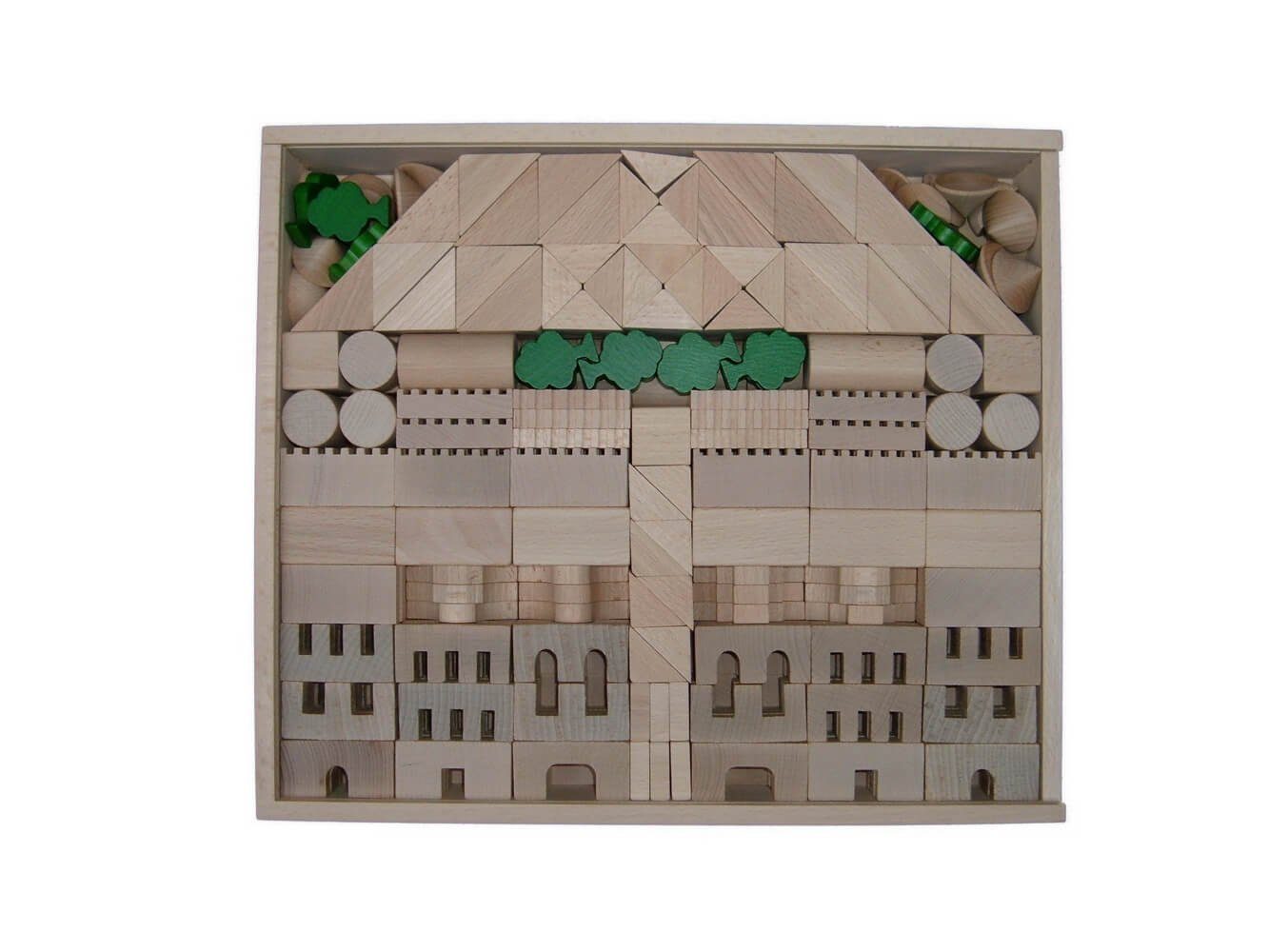 Baukasten Architektur Nr. 1/ 2 mit 345 Bausteinen von Ebert GmbH Spielbausteine, pädagogisch wertvoll, Handarbeit aus dem Erzgebirge/ Deutschland!, Original von Ebert GmbH!