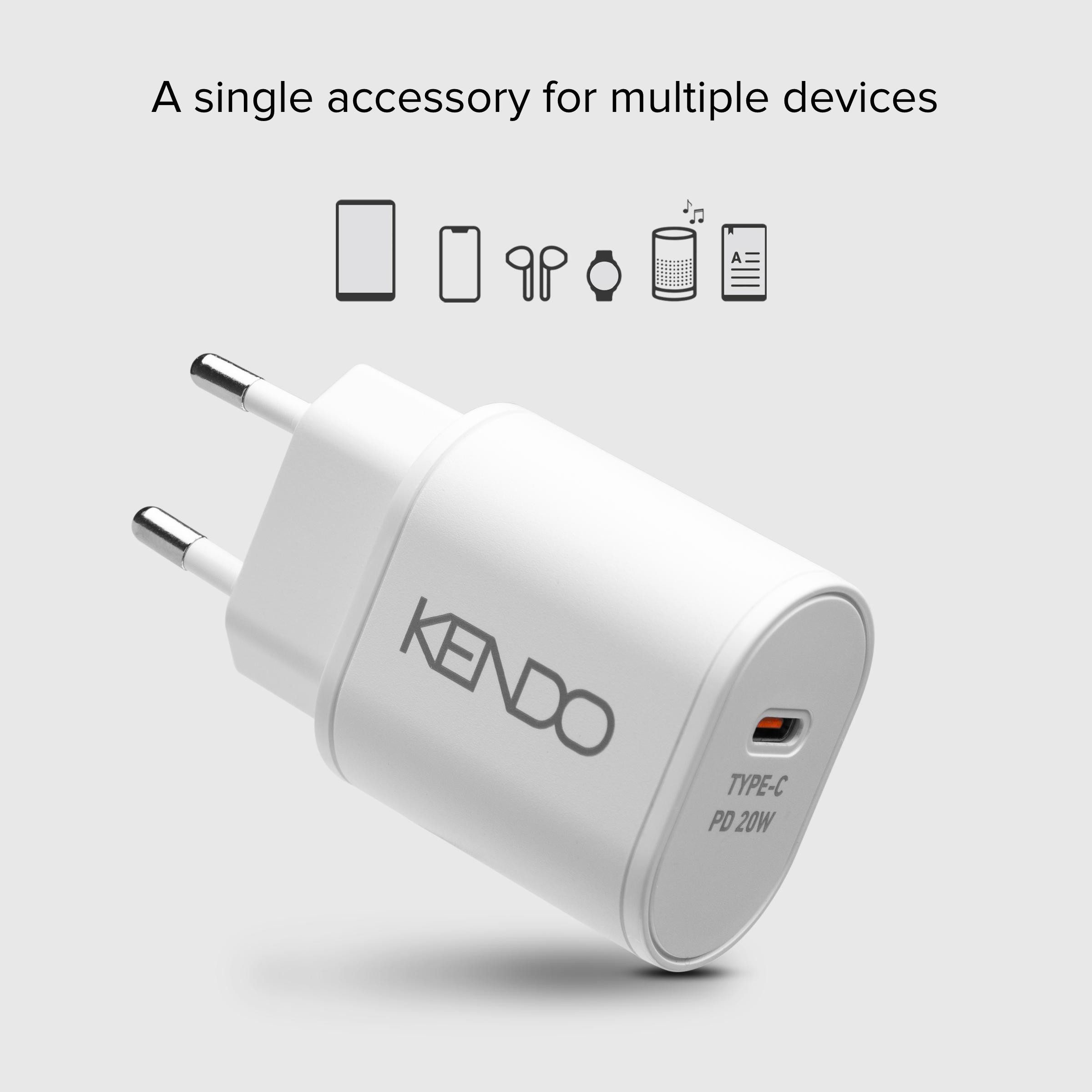Kendo Ladegerät (USB-C) Smartphone-Ladegerät