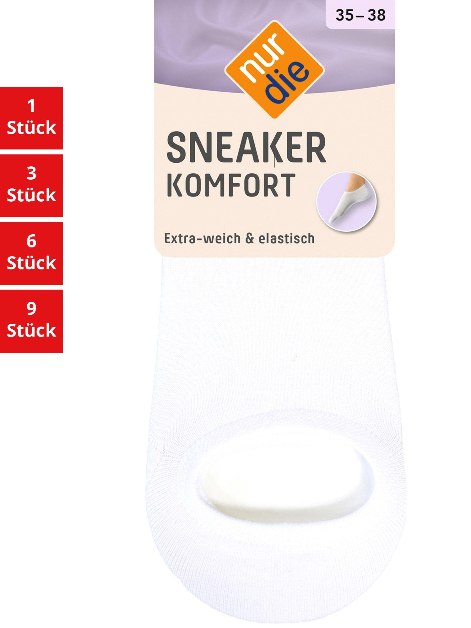 Nur Die Sneakersocken Komfort Damen (1er/3er/6er/9er Pack, 1-Paar) Sneaker-socken füsslinge füßlinge