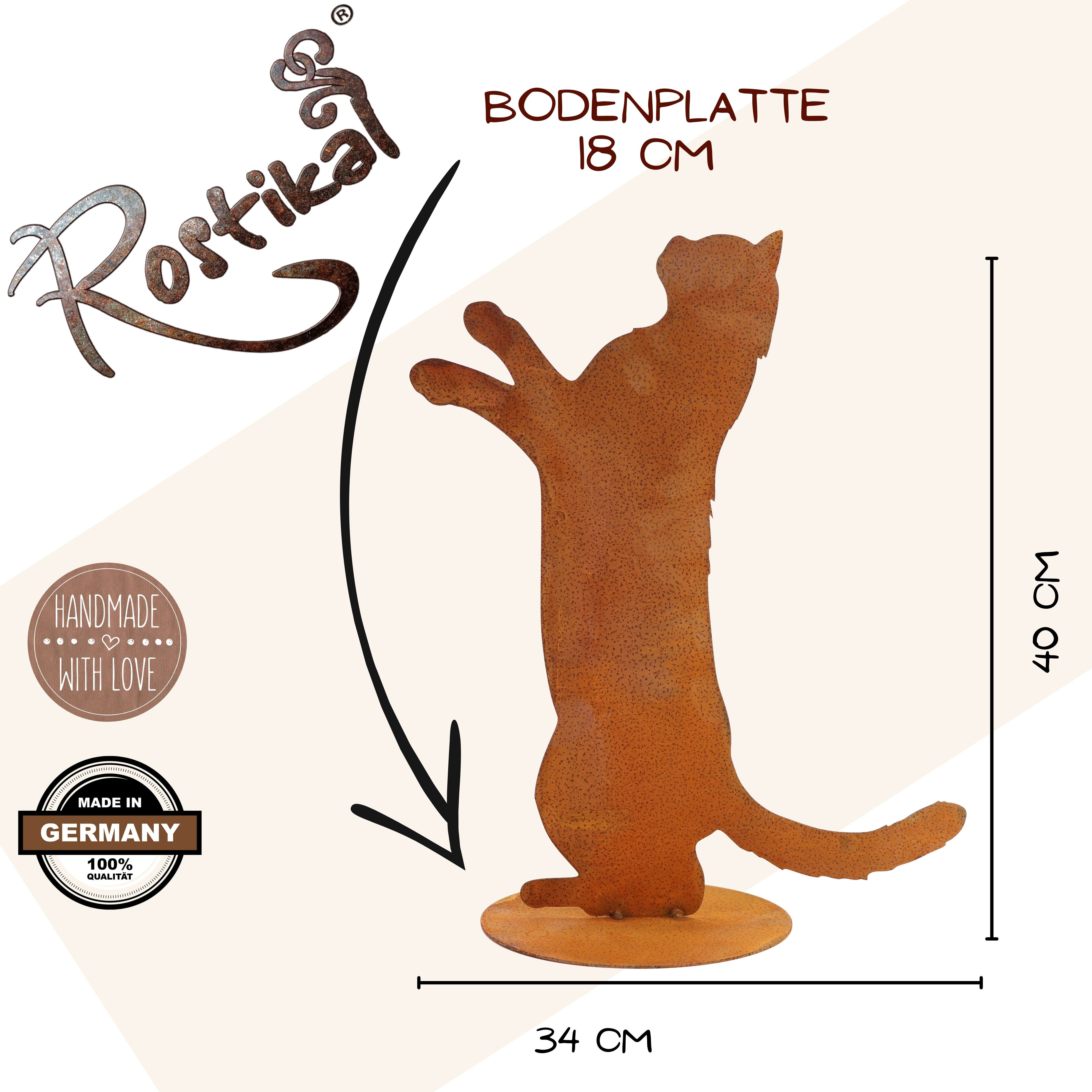 Rostikal Gartenfigur Gartendeko Katze Metall, (1 günstig online kaufen