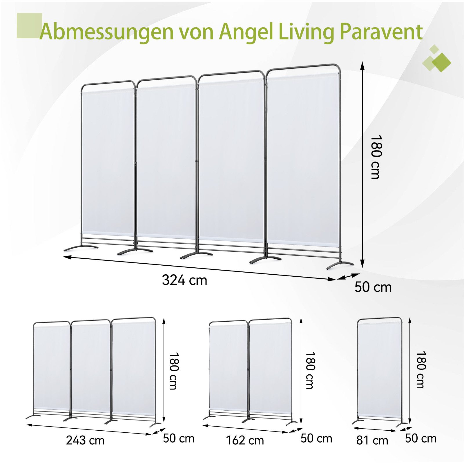 Angel Living Paravent Klappbar Raumteiler Freistehend günstig online kaufen