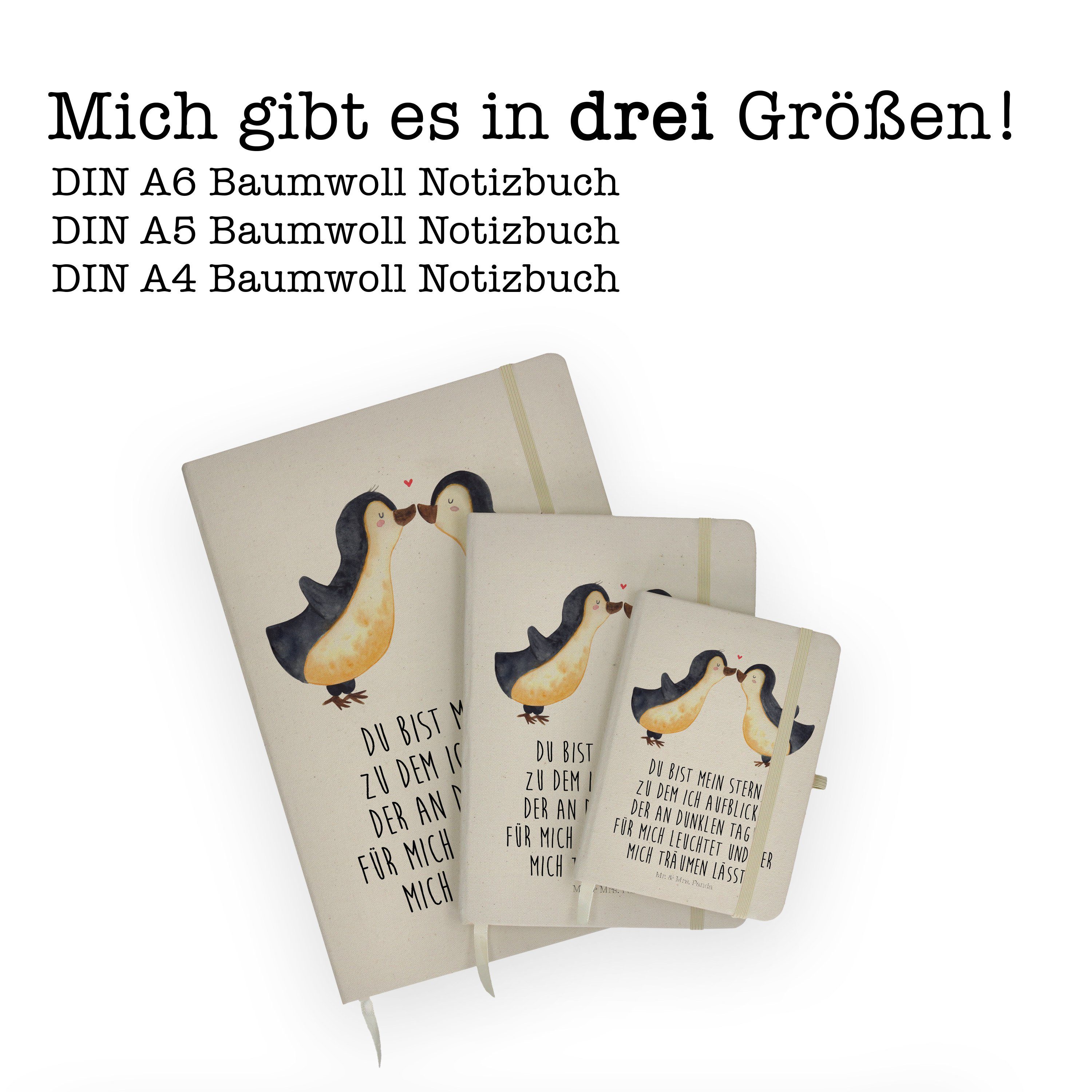 Gastgeschenk, Liebe Pinguin Transparent Mr. Schr Mr. Geschenk, - - Notizheft, Notizbuch Panda & Mrs. & Panda Mrs.