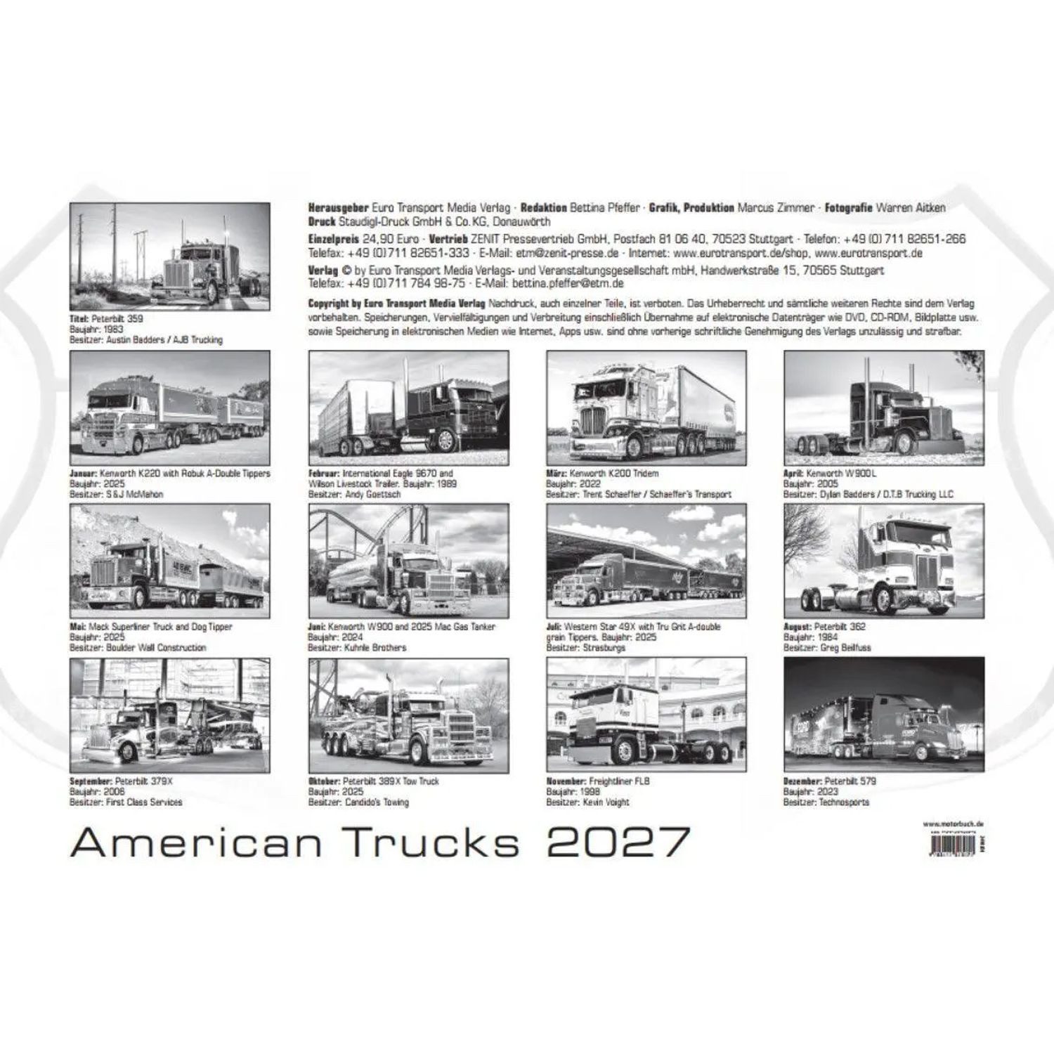 Motorbuch Wandkalender American Trucks Kalender 2027 – Bild 2 von 5
