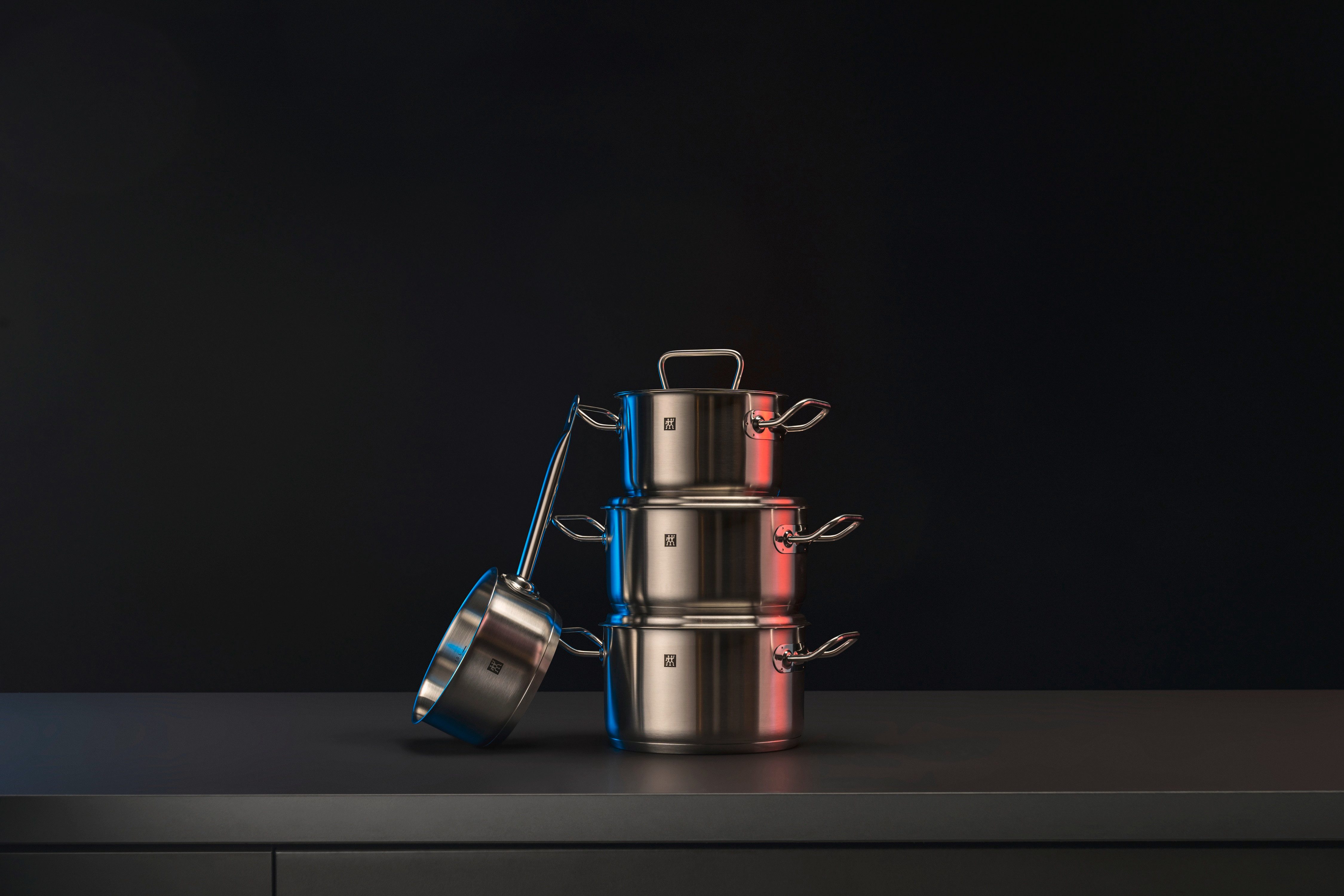 Zwilling Topf-Set TWIN Classic, Edelstahl 18/10 (Set, 4-tlg), 18/10 Edelstahl, Silber, 4-tlg., Induktion