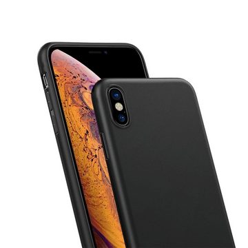 CoolGadget Handyhülle Black Series Handy Hülle für Apple iPhone X, iPhone XS 5,8 Zoll, Edle Silikon Schlicht Robust Schutzhülle für iPhone X / XS Hülle