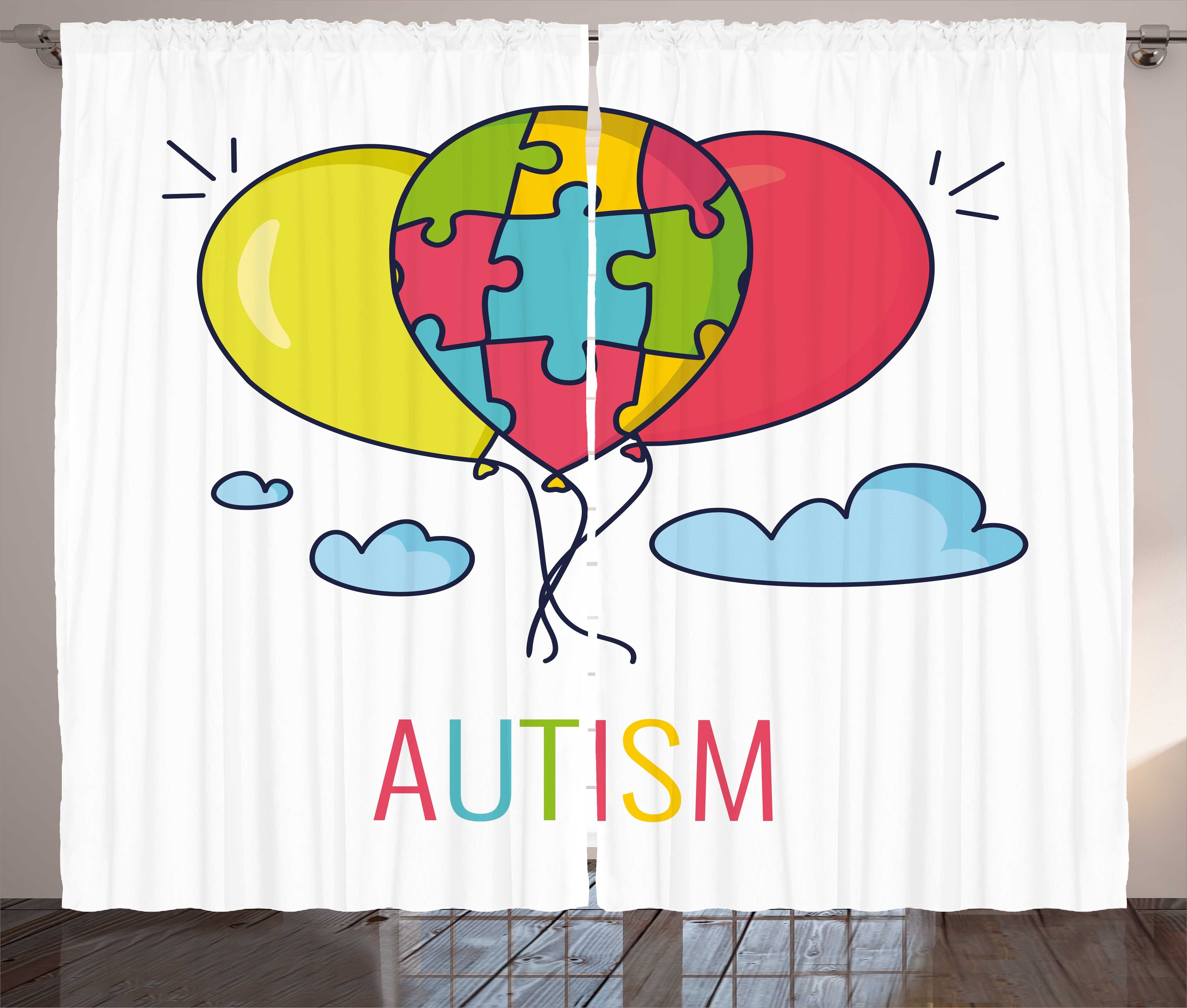 Schlaufen Haken, Vorhang Cartoon-Ballon-Himmel Gardine und Abakuhaus, Kräuselband Schlafzimmer Bunte Autismus mit
