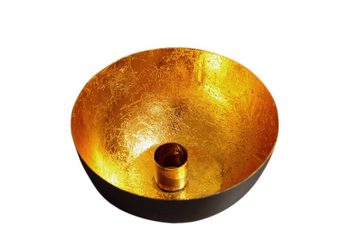 Spetebo Standkerzenhalter Deko Kerzenhalter 13 cm - schwarz / gold (Packung, 2 tlg), im orientalischen Design
