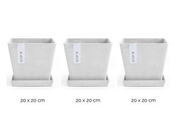 ECOPOTS Blumentopf Rotterdam (Set, 3 St), mit passenden Untersetzern