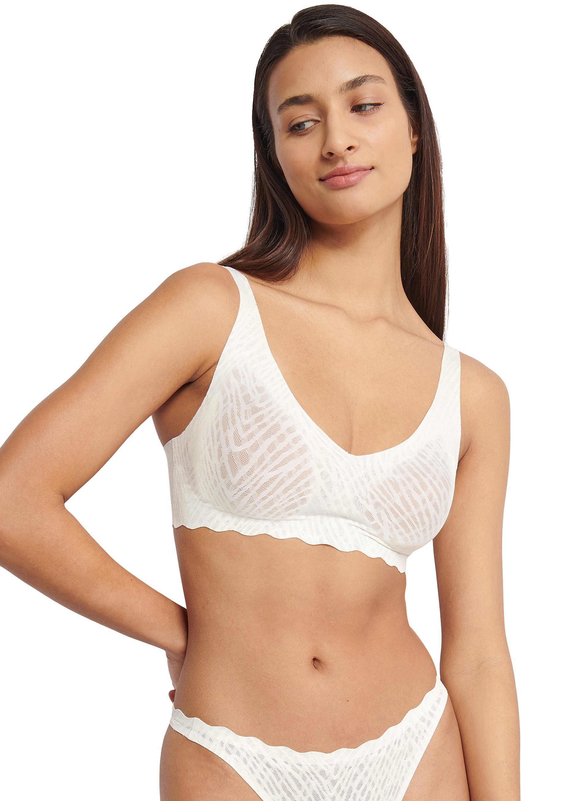 sloggi Bügelloser BH ZERO Feel Bliss Soft bra unsichtbar mit Spitzenoptik