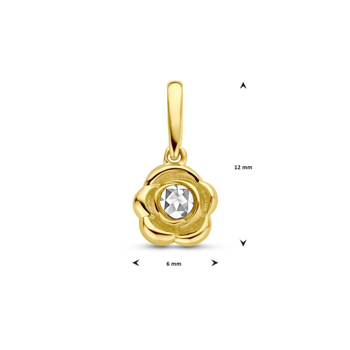 NICEANDnoble Kettenanhänger 585er Gelbgold Weißgold bicolor Kettenanhänger Rose