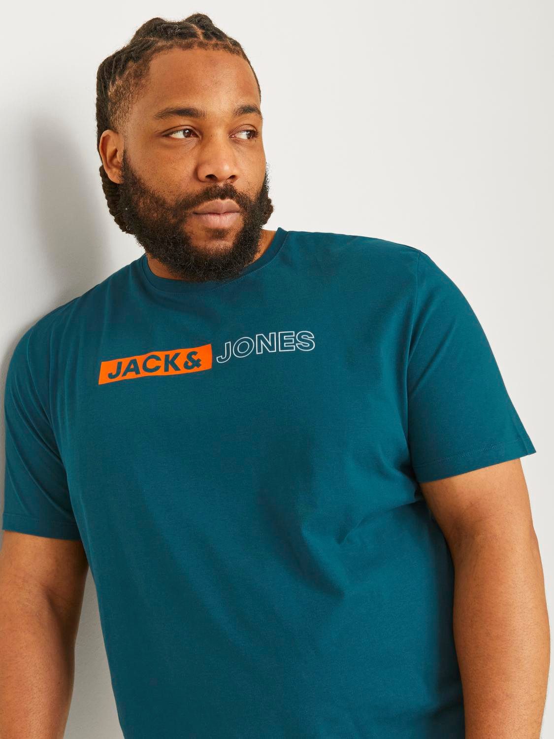 Jack&Jones T-Shirt mit Label-Print Farbe grün Größe: 8XL günstig online kaufen