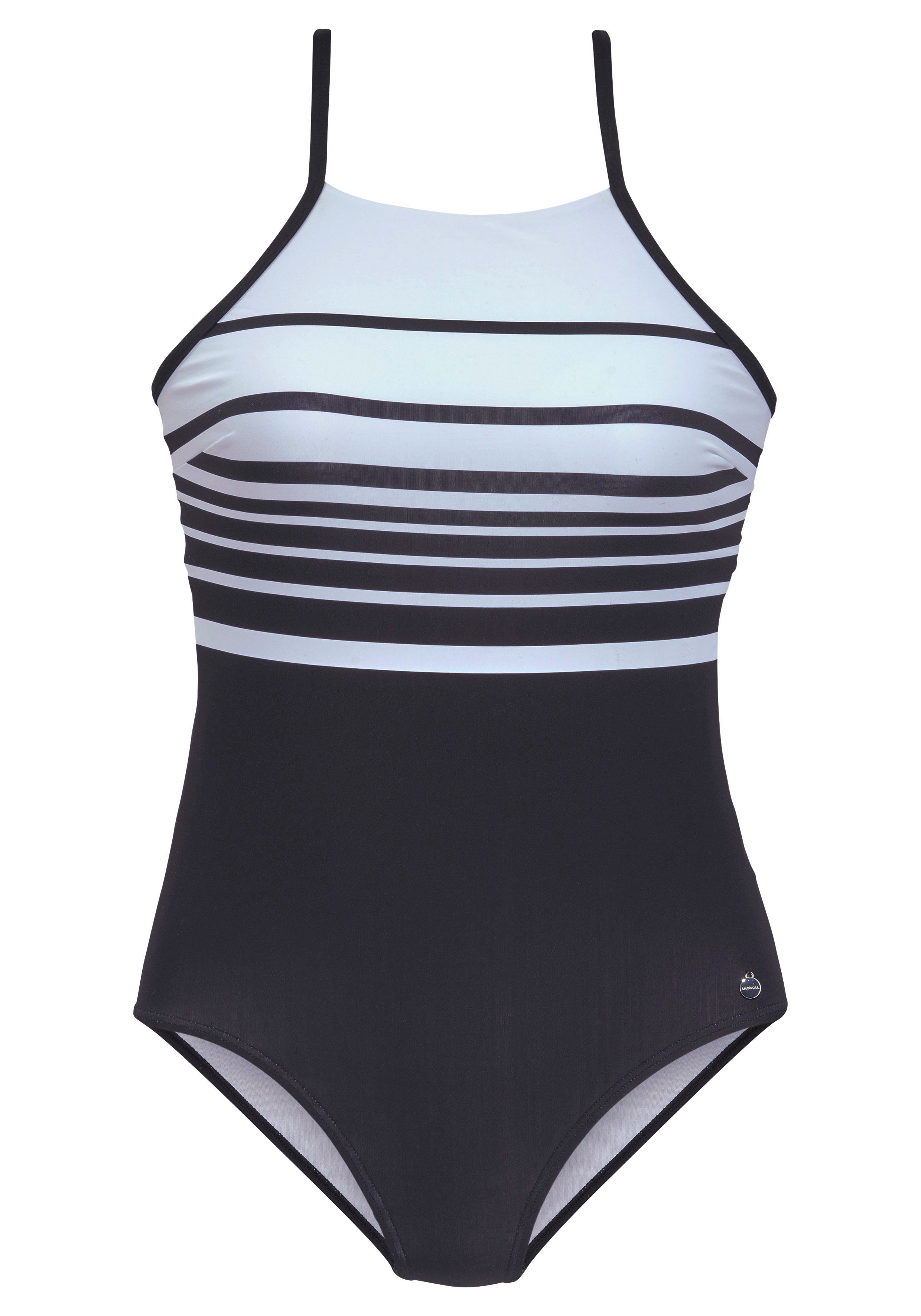 LASCANA Badeanzug in klassischem schwarz-weiß günstig online kaufen