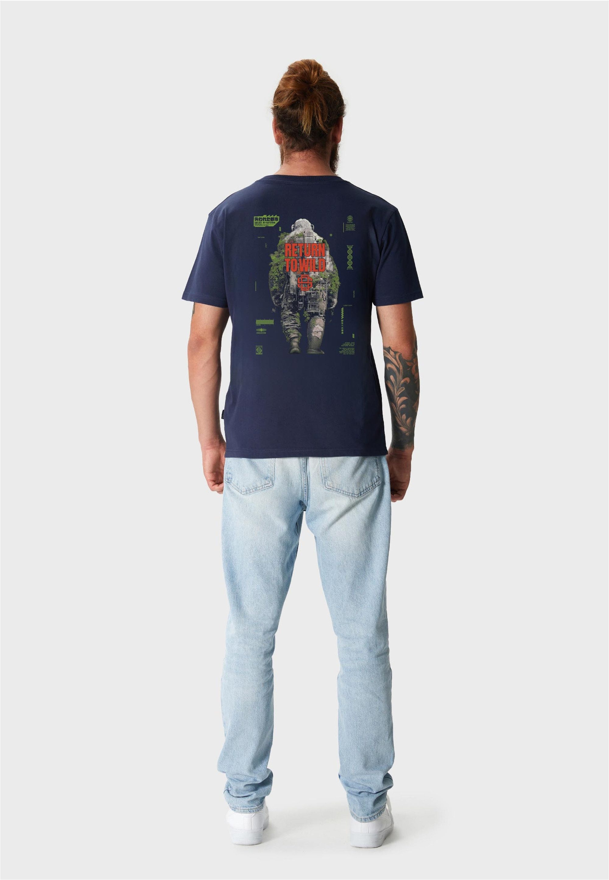 Oldskull T-Shirt Wrldvibe Urban Jungle Graphic mit modernem, lebendigem Bac günstig online kaufen