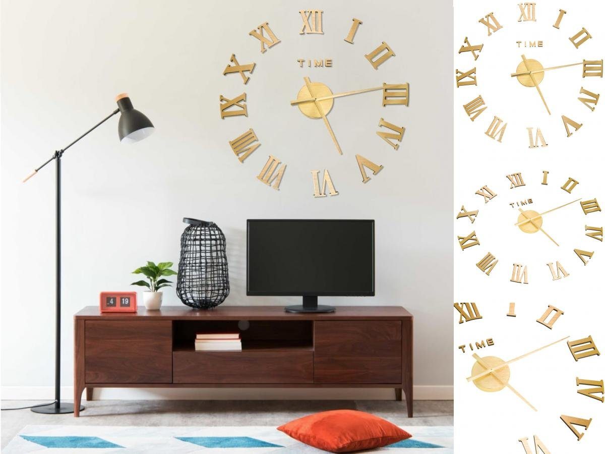 vidaXL Uhr 325160 3D Wall Clock Modern Design Gold 100 cm XXL