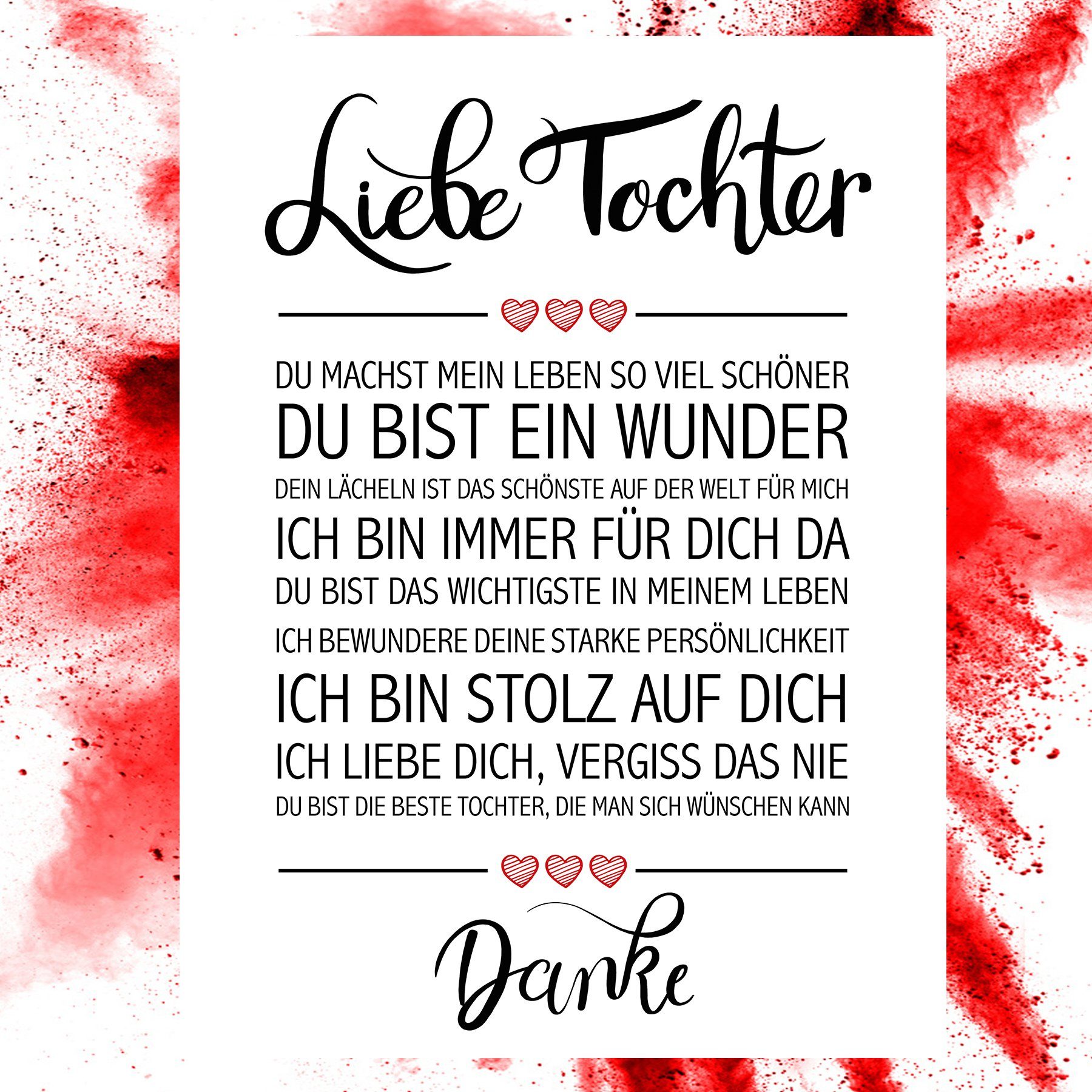 Close Up Kunstdruck Liebe Tochter Kunstdruck 30 x 40 cm