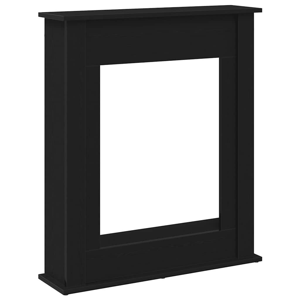 vidaXL Dekokamin, Kaminumrandung Schwarz Eichen-Optik 75x20x87,5 cm Holzwerkstoff