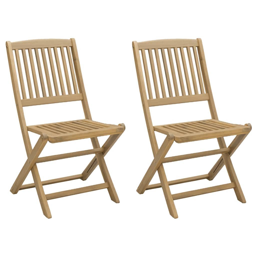 vidaXL Gartenstuhl Klappstühle, 2 Stück, 57 x 48,5 x 90 cm, Massivholz (2 St), Klappstühle, 2 Stück, 57 x 48,5 x 90 cm, Massivholz Akazie