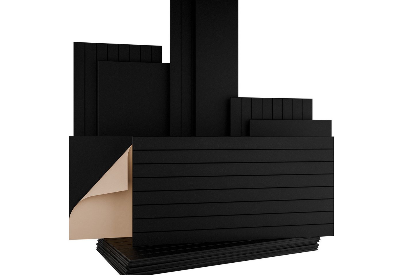 AKUSTIKO Schallschutzpaneel, BxL: 60x120 cm, (Selbstklebend 120x60cm - 8 Stück Schwarz Akustik Wandpaneele Schallschutz & Raumakustik Panels Filz 9mm Hexim Decken- & Wandverkleidung Aufnahme Raum (5.76m)