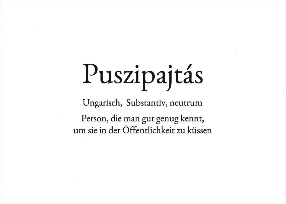 Postkarte Wortschatz- "Puszipajtás"