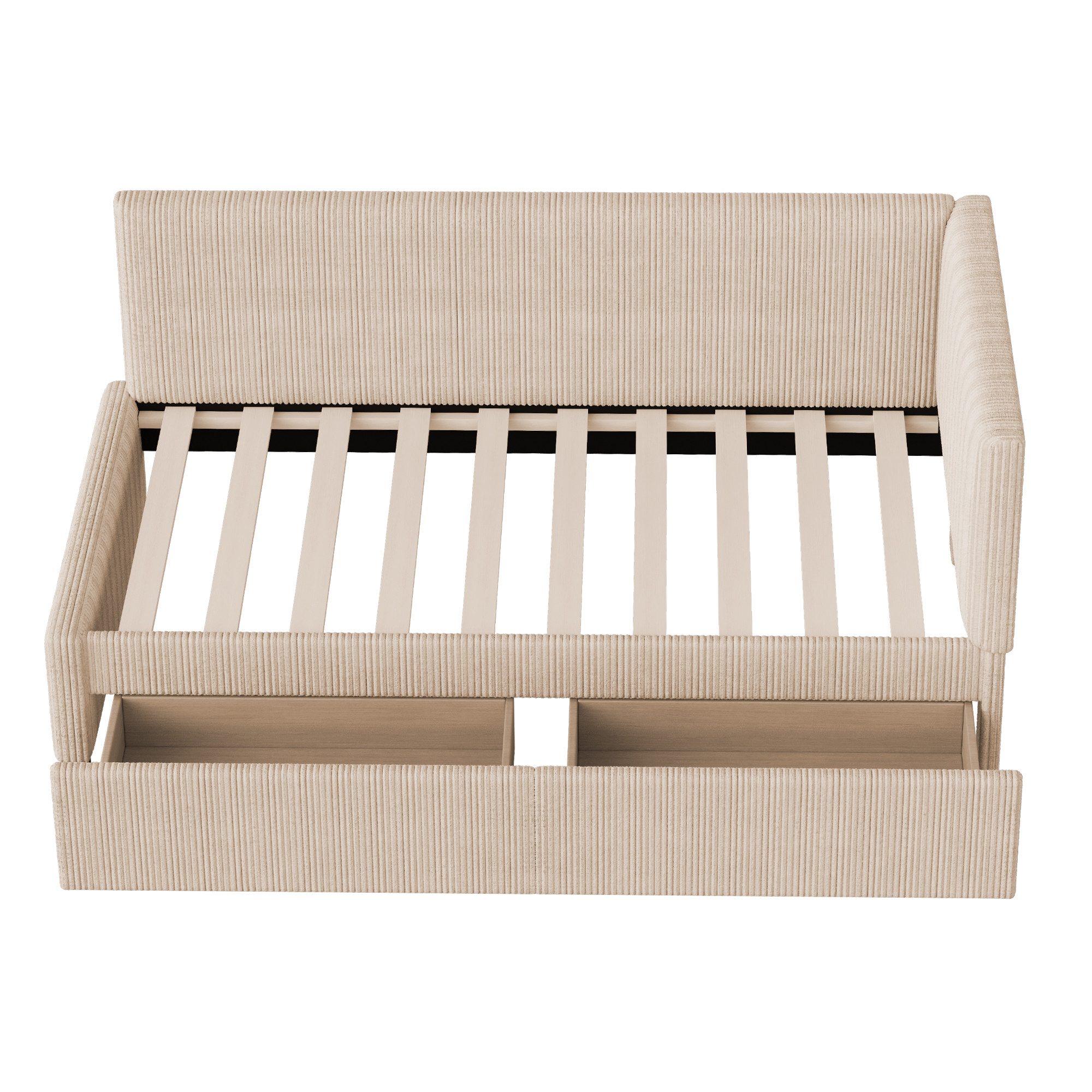 Merax Daybett (1 tlg), Polsterbett Schlafsofa 90x200cm mit Stauraumschubladen,Samt Tagesbett
