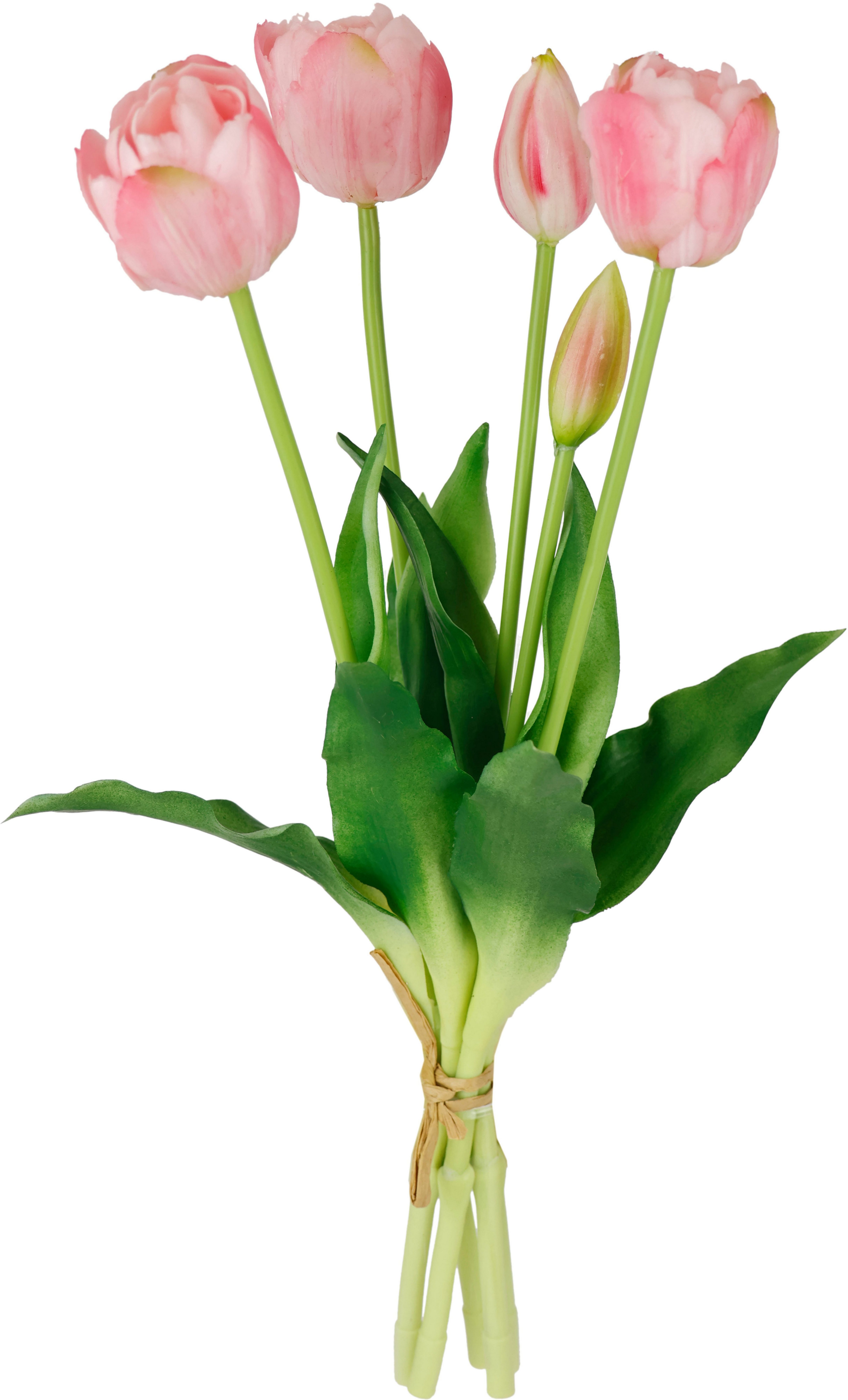 Kunstblume Tulpen, I.GE.A., Höhe 39 cm, Real-Touch Tulpenbund künstlich Blüten Tulpenstrauß