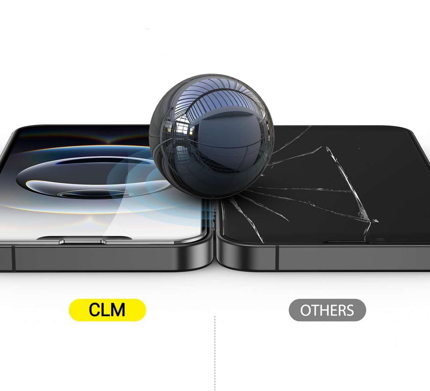 CLM-Tech Displayschutzglas 3X für iPhone 17 Pro / iPhone 18 Pro 6,3 Zoll, Panzerglas Folie - Anti-Fingerabdruck und kratzfest -, 3 Stück, Gehärtetes 9H Glas – Bild 4 von 5