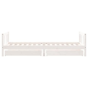 vidaXL Kinderbett Kinderbett mit Schubladen Weiß 90x200 cm Massivholz Kiefer