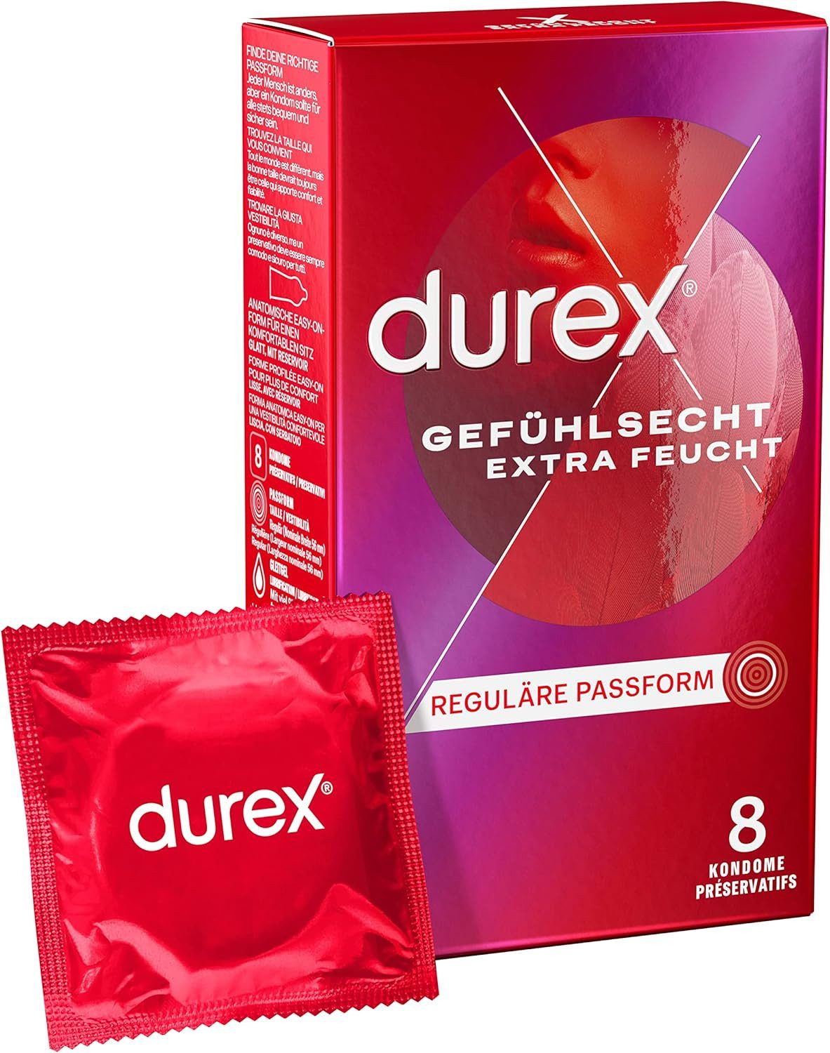 Kondome Durex Gefühlsecht Extra Feucht Kondome 8 Stück
