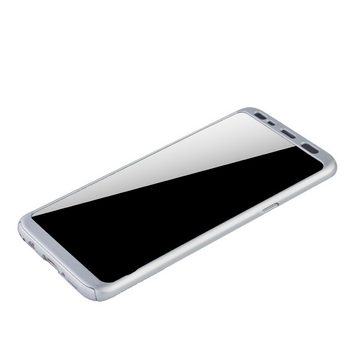 König Design Handyhülle Samsung Galaxy S8 Plus, Samsung Galaxy S8 Plus Handyhülle 360 Grad Schutz Full Cover Silber