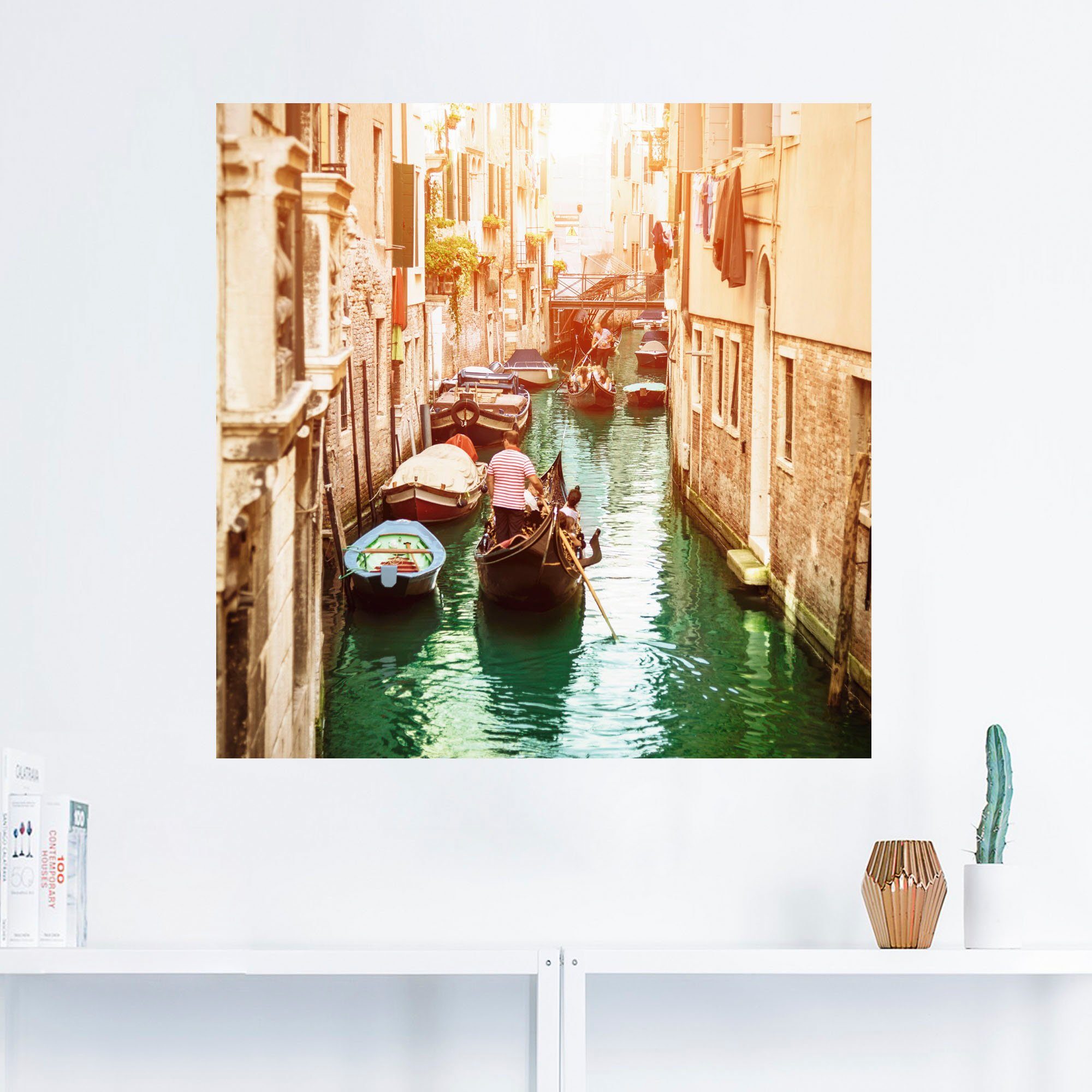 versch. Venedig Leinwandbild, in Wandbild St), Alubild, Italien Artland Kanal, als Wandaufkleber Poster Größen oder (1